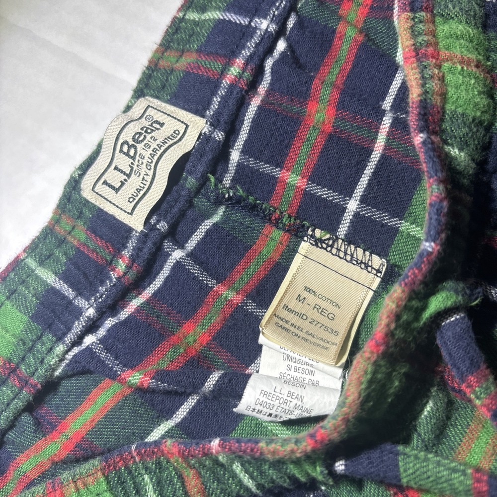 Vintage LL Bean Mens Large Plaid Flannel Belted Robe Pocket & Pants Combo Read - Picture 7 of 7